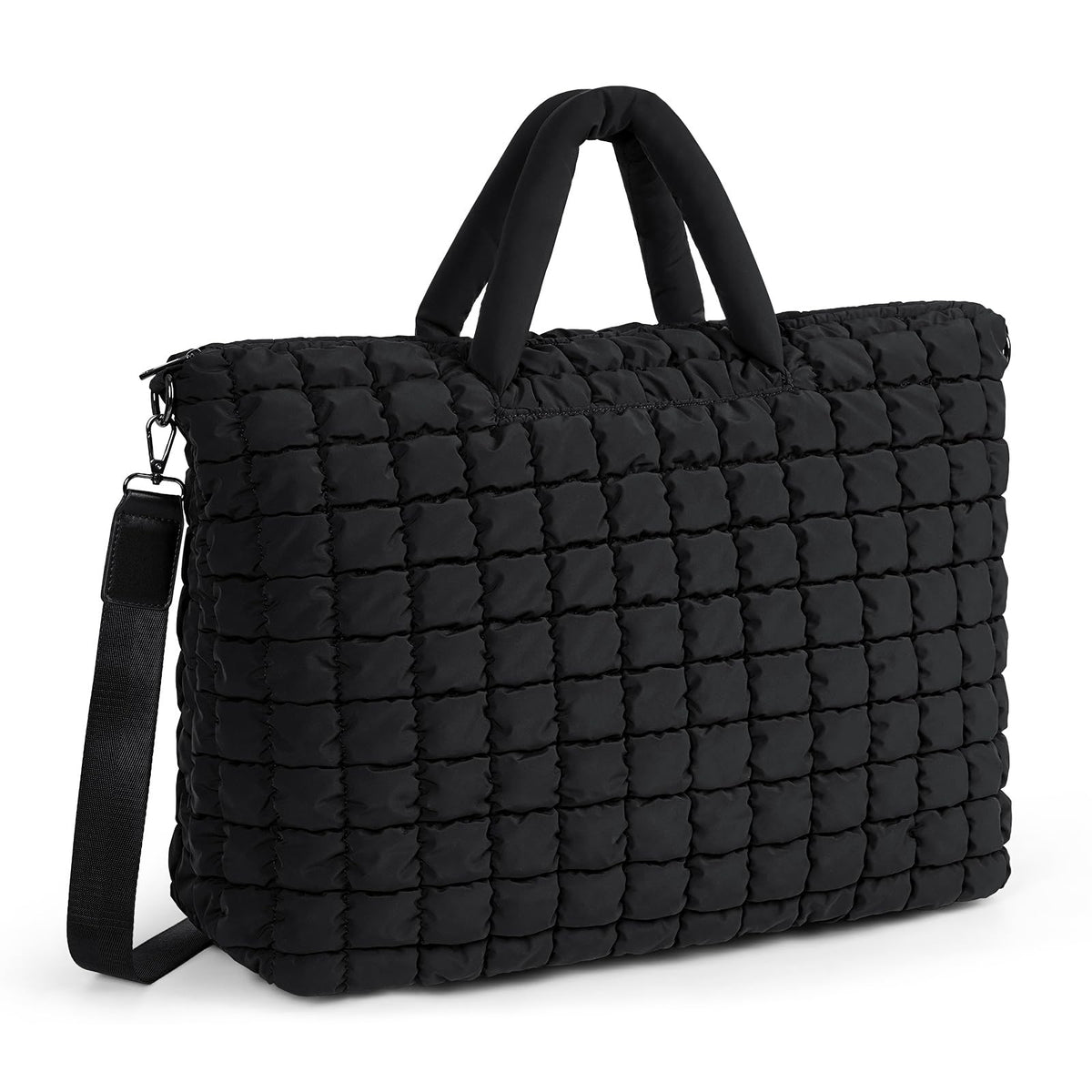 Quilted Black Weekender Travel Bag